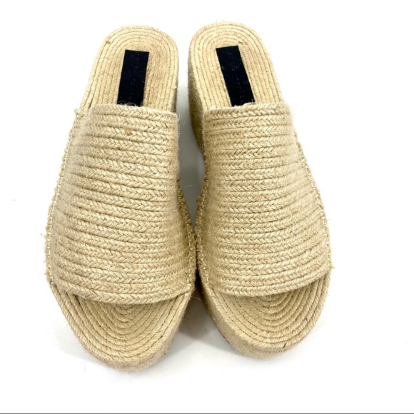 Zara woven jute platform sandals 41